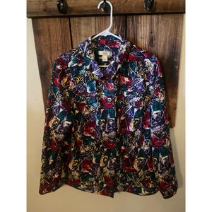 Women's cj banks Blouse 1x Multi Colored